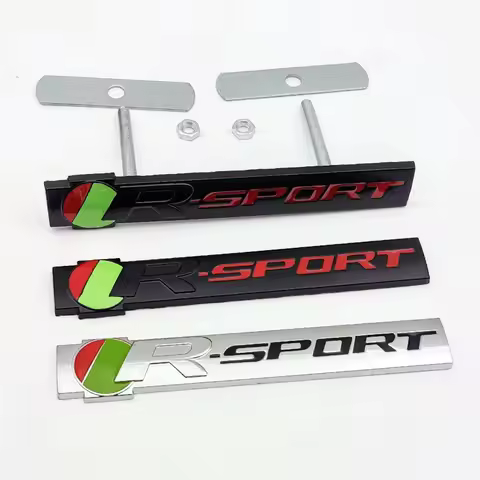 3d Metal R Sport Emblem Car Front Grill Logo Trunk Fender Decal Badge For R XJ F PACE XE XF R Sport