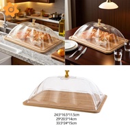 [utruiut0k] Food Serving Display Tray Reusable Cake Stand with Clear Cover for Banquet Dessert Shops