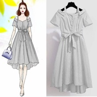 Baju Dress Bokat Pesta Natal Terbaru 2021 Mini Dress Ikat Salur Larina