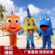 Clown Fish Nemo cartoon doll costume wearing marine animal little blue fish Dolly performance doll c
