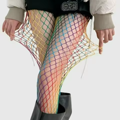 Rainbow Fishnet Tights Fishnet Stockings Fishnet Leggings Colored Fishnet Stockings Underwear Access