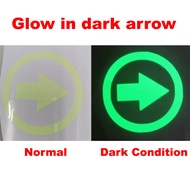 GLOW IN DARK ARROW STICKER / GLOW IN DARK STICKER DIRECTION / WHITE GLOW GREEN ARROW STICKER / PELEK