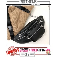 7AxL 🌸✨ Ready Stock ✨ MICOLE SB2562 Korean Women & Men Leather Fanny Pack Waist Bag Chest Bag Women 