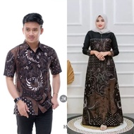 Gamis batik couple - gamis batik terbaru - gamis batik kombinasi -