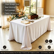 Floorlength Rectangular Tablecloth 4ft 6ft 8ft - US Katrina Fabric for Catering, Events & Weddings