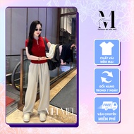 MeiMei Women's Outfit Set Slim Polo Shirt Mixed With Loose Pants Dynamic Personality Style ST21329