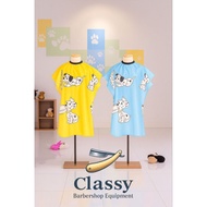 Children's Hair Cutting Cape 135x95 cm – Dalmatian Motif, Comfortable & Anti-Static