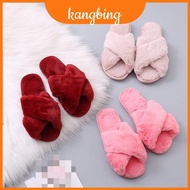 Cross Women's Comfortable Furry Sliders Soft Fur Toe Open Sandals