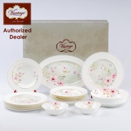 Vantage 16 Pcs Embossed Dinner Set / Dinner Plate / Soup Plate / Rice Bowl / Serving Bowl / Oval Pla