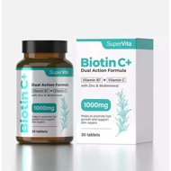 BUY 4 FREE 2  100% ORIGINAL SUPERVITA BIOTIN C+ DUAL ACTION FORMULA 1000MG 30 TABLETS