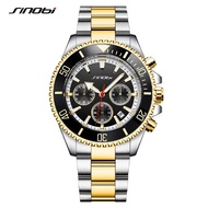 SINOBI Luxury Brand Business Men's Watch Fashion 43mm Dial Plate Stainless Steel Strap Calendar Date Sports Men Wristwatches SYUE