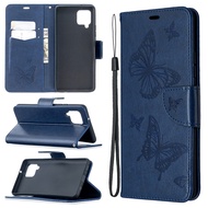 XICCI for Samsung A12 5G/A42 5G/A02S/A03S/A02 M02/M32 Phone Case Embossed Butterfly Wallet Flip Cove