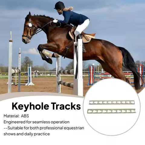 2x Keyhole Tracks Enhancing Training Versatile Jumping Bar Equestrian Accessory Horse Jump Pole Hold