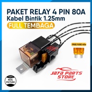 Relay Untuk Klakson dan Lampu Tembak - Riley 4 Kaki 12v 80A Kelakson Denso Bosch Hella D2 Laser