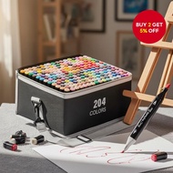 Felt-Tip Markers for Students, Double-Ended, 168/204/262 Colors, Permanent, Drawing Pens