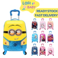 ☁18 Inch 3D Cartoon Kids Travel  School Troli Luggage Bag Sekolah Beg Roda Bagasi Murah Beroda Budak Lelaki Kindergarten✰