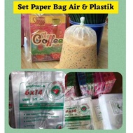 SET PAPER BAG AIR LUAR DAN DALAM / PLASTIK AIR / PAPER BAG AIR 100 PCS/PAPER BAG SET KKN