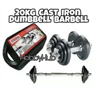 20kg Cast Iron Dumbbell set