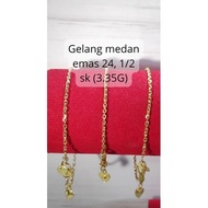 Gelang medan emas asli kadar 24k 92% 1/4 sk, 1/2sk, 1 suku, 2 sk, &amp;