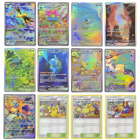 PTCG Proxy Cards 151MEW Bulbasaur Alakazam Champions Festival Eevee&Snorlax Lillie’s Clefairy Squirt