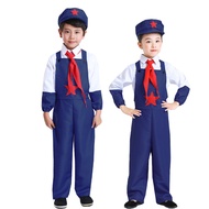 Military Producer Children's Costume Farmers Civilian Workers Village Girl Clothes Female Floral Lit