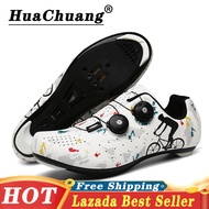 HUACHUANG Cycling Shoes for Men and Women Road Bike Shoes Rubber Casual Sports Sneakers Super fiber Material Color printing Men Bike Shoes MTB Road Cleats Shoes for Men