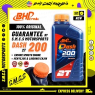 BHP Dash 200 2T Motorcycle Engine Oil SAE 40 SE JASO FA 1L Minyak Hitam 2-Stroke Motor Oil​ 100% ORI