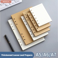 OKHALLO 80Sheets Notebook Refill Paper, Horizontal Line/Blank Kraft Paper Loose Leaf Paper, Simple A