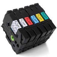 6 Pack Compatible Brother P-Touch Label Tape TZE-221 TZE-121 TZE-421 TZE-521 TZE-621 TZE-721 0.35" T