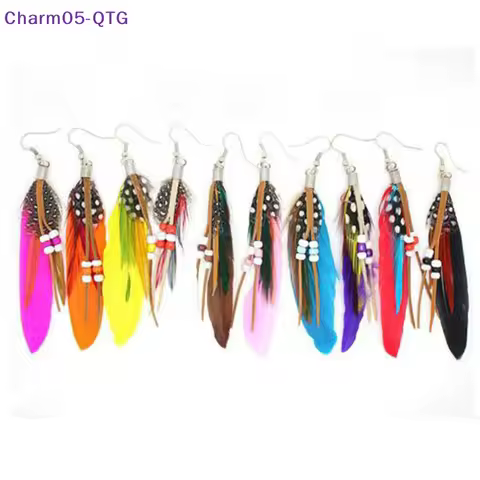 NEW Fashion Tassel Dangling Earrings Leather Beads Earrings Indian