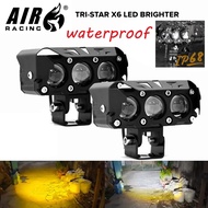 Lampu Sorot LED Sepeda Motor Lampu Kabut Sorot Rendah/Hi Warna Ganda untuk Mobil Truk SUV UTV 12V 24