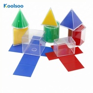 Koolsoo Interactive Math Teaching Aid Geometry Solids for Children Polystyrene 3D Shapes with Foldab