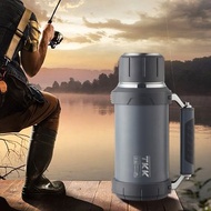 【TKK】金剛系列316不鏽鋼 手提+背帶 保溫運動水壺2000ML-高山灰