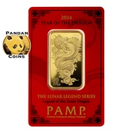 Pamp Suisse 2024 Year of the Dragon 9999 Gold Bar 1 oz