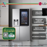 LG Side-by-Side with InstaView & Door-in-Door Fridge in Noble Steel (635L) GCX257CSES