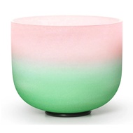 HYAN 8 Inch A B C D E F G Note 432hz 440hz Rainbow Frosted Crystal Singing Bowl for Sound Healing Me