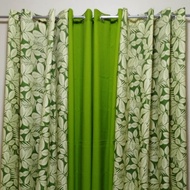 WANADO - Guava Leaves Green Ring Curtain Cretona Fabric Sold per piece 6Feet | 7Feet