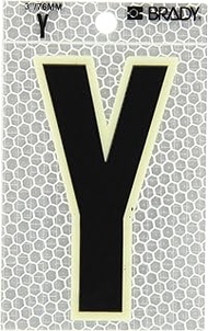 Brady 3010-Y 3-1/2" Height, 2-1/2" Width, B-309 High Intensity Prismatic Reflective Sheeting, Black 