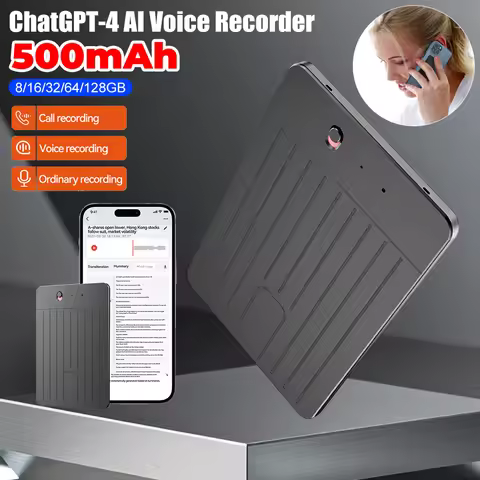 ChatGPT-4 AI Voice Recorder Rechargeable Digital Recording Device 188 Languages AI Notetaking Device