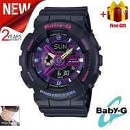 (2-year warranty) jam tangan perempuan 100% Original Baby G BA-110 Woman Resin watch strap Girl Ladi