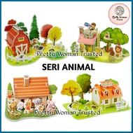 3D Foam Puzzle ANIMAL HOUSE Series Medium Size Educational Toys for Children Anti hp Pazel DIY Farm 