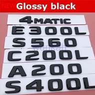 2024 NEW Chrome Black A200 C300L E320L S400L S500l CLA260 4MATIC Letters Emblem Badge Trunk Logo Car