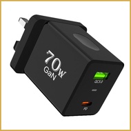 Charger Block 70W Portable Charging Adapter Wall Charger Block for Laptops Tablets Smartphones Earph