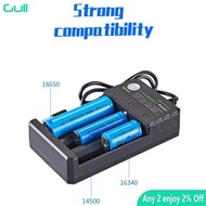 Gulilong   18650 Lithium Battery Charger Three Slots USB Charger Rechargeable Battery Independent Charging
