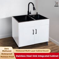 Stainless Steel Kitchen Sink Cabinet Storage With Faucet Kitchen Kabinet Almari/Singki Dapur廚房橱柜