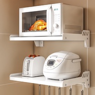 ST/🪁Dining General Kitchen Storage Rack Microwave Oven Rack Wall-Mounted Punch-Free Microwave Oven Bracket Household Ove