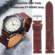 Quick Release Vintage Leather Watch Band for Casio Forester FT-500WC