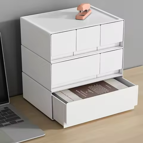 Multi-Layer Stackable Desktop Drawer Home Student Stationery Office Storage Cabinet Jewellery Jewell