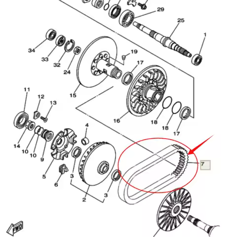 Drive Belt Clutch V-Belt For Yamaha Majesty 400 YP400 / Grand Majesty 400 YP400G 2004-2015 -Replaces