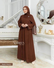 Abaya putih Mahreen Abaya Gaun kondangan Cerutybabydool Full Furing Aksen Mutiara viral Gamis W